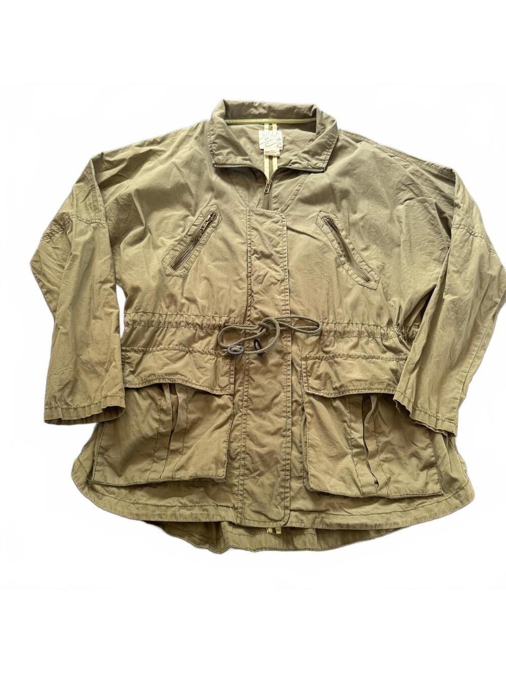 Billabong Olive Green Utility Jacket Drawstring Anorak Field Coat Medium Women